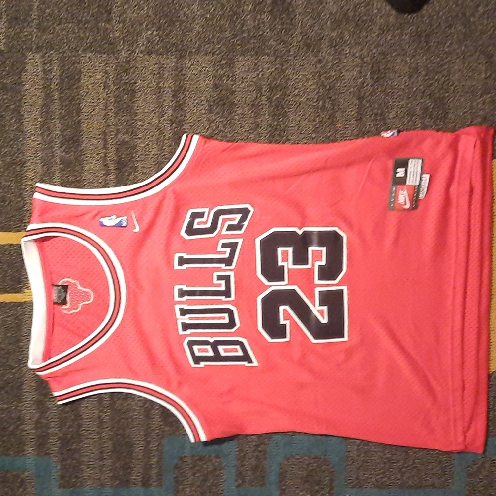 Red and Black Chicago Bulls MJ Jersey